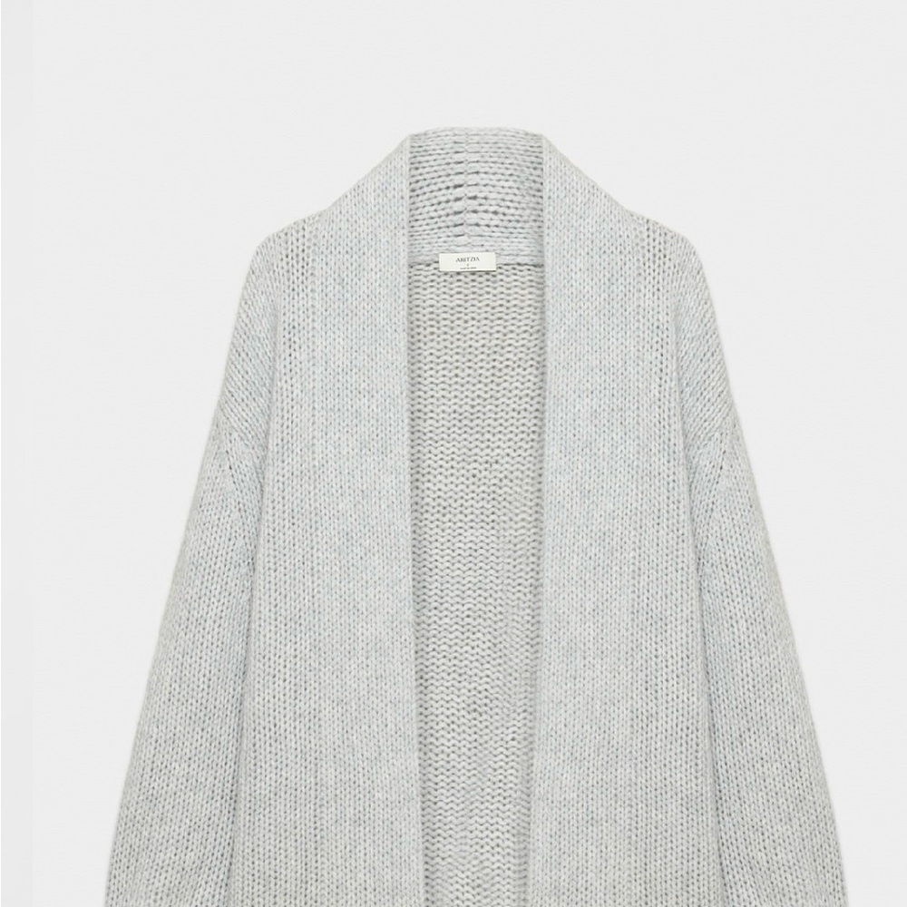 Women's Gray Open-Front Sweater